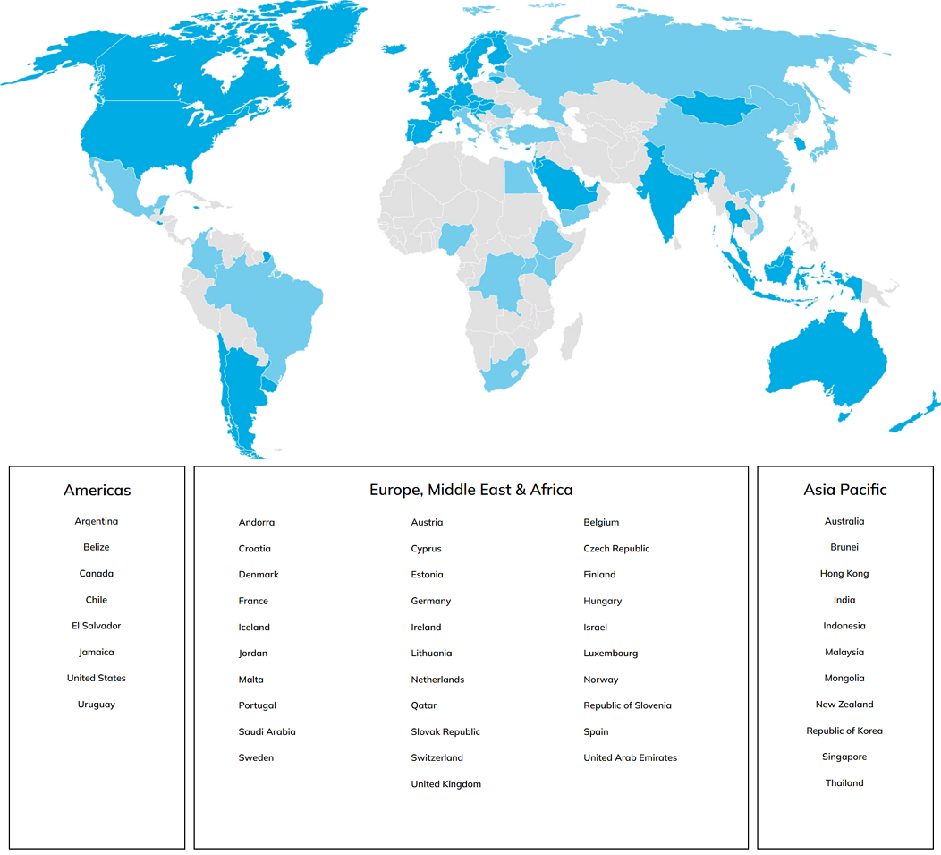SNOMED CT 제휴 및 회원국, 자세한 내용은 하단 참고